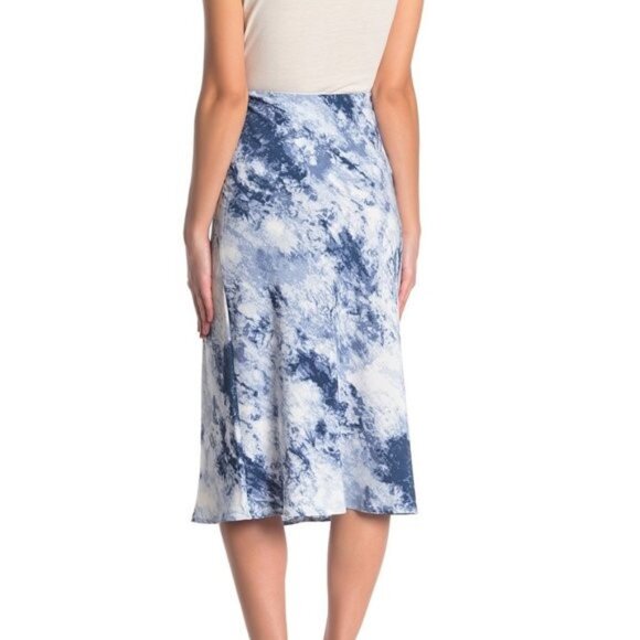 Elodie Blue Tie Dye Midi Slip Skirt Small - Picture 3 of 3